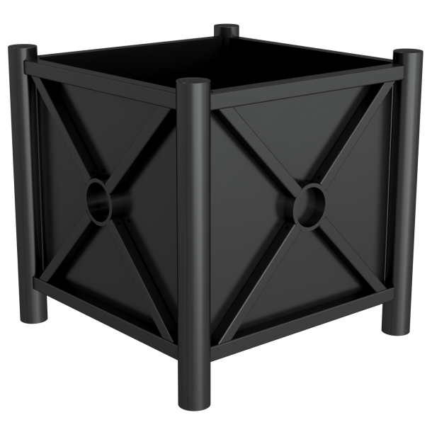 Planters | Round tubes  60 mm vertical | Steel tube 30 x 30 mm horizontal | with flat head